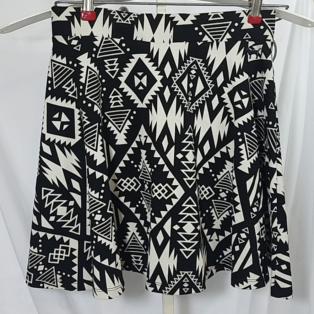 PINK Aztec Black and White Skater Skirt